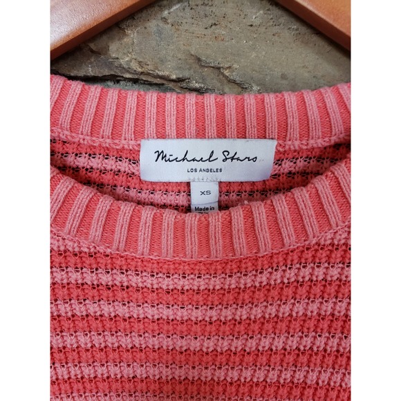 Michael Stars Striped Pink Sweater XSmall - Picture 2 of 3